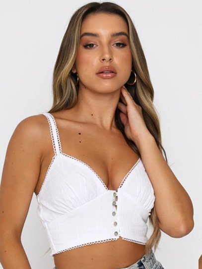 

Sexy senza maniche Scollo a V Aderente gilet, Bianco, Tank Top
