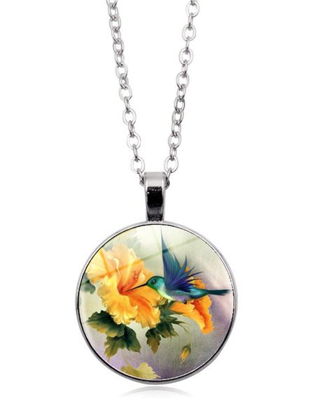 

Hummingbird Time Gemstone Clavicle Necklace, Silver, Necklaces