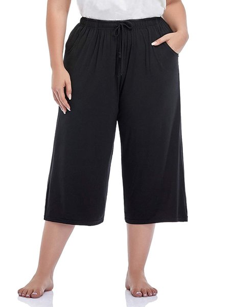 

Casual Cotton-Blend Shift Pants, Black, Pants