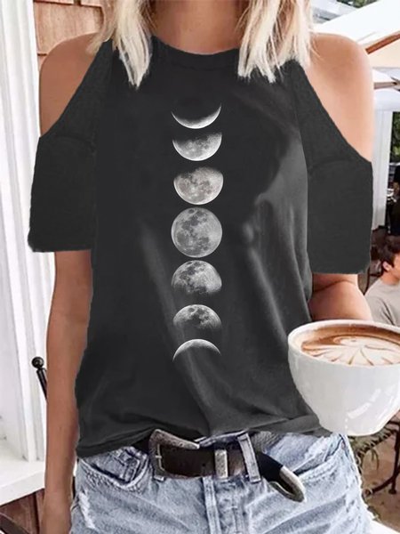 

Moom Maniche Corte Misto Cotone Girocollo Camicie & Top, Nero, Blouses & Shirts