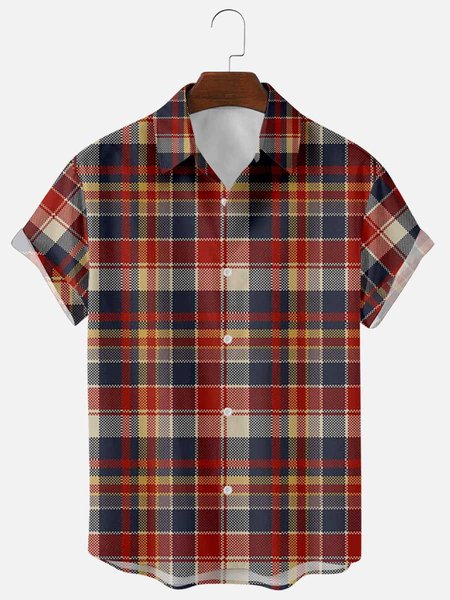 

Shirt Collar Casual Shirts & Tops, As picture, Short Sleeves Shirts
