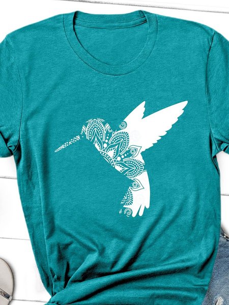 

Hummingbird Graphic Tee, Turquoise, T-shirts