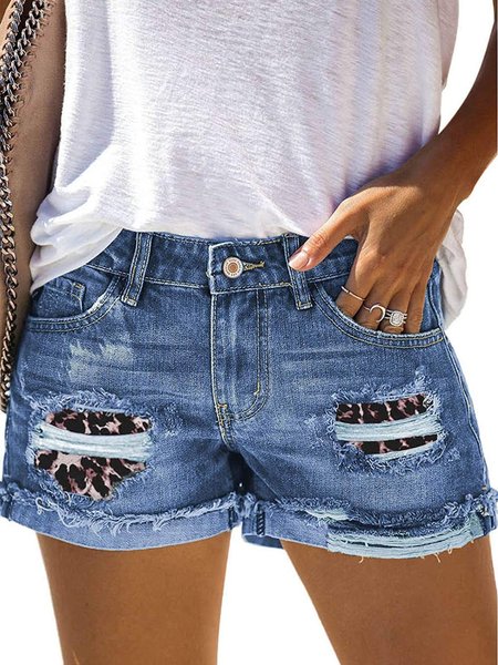 

Random Ripped Shift Denim Denim shorts, Blue, Shorts