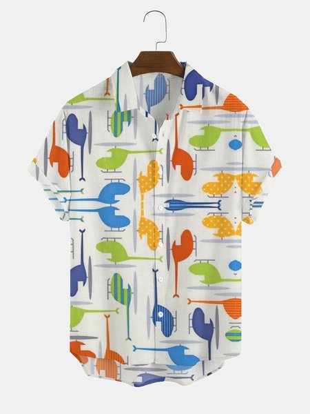 

Cotton-Blend Shirt Collar Shirts & Tops, As picture, Shirts