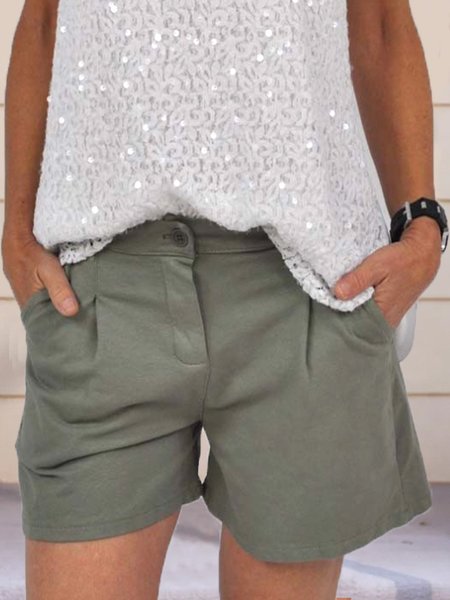 

Summer ladies casual fit shorts, Army green, Shorts