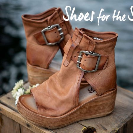 

Summer Thick-soled Fish Mouth Sandals, Brown, Sandals