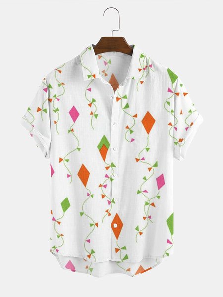 

Cotton-Blend Shirt Collar Shirts & Tops, As picture, Shirts