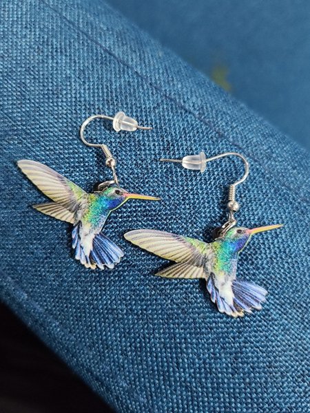

Multicolor Bird Hummingbird Earring Pendant, 2#, Earrings