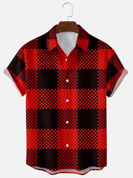 

Shirt Collar Casual Shirts & Tops, As picture, Short Sleeves Shirts