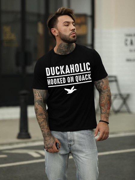

Duckaholic hooked on quack shirt, Black, T-shirts
