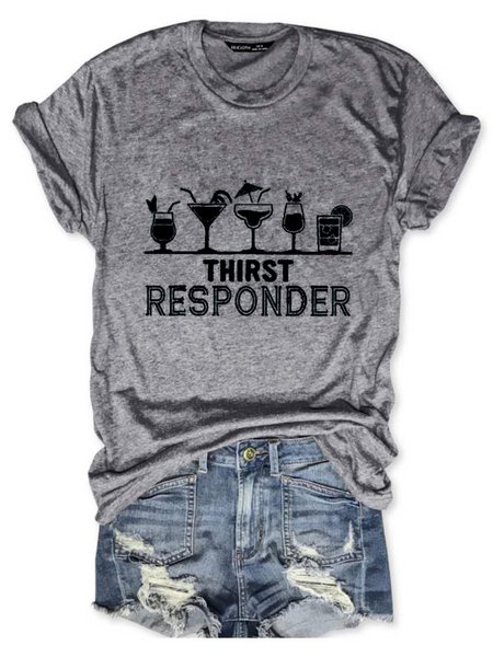 

Thirst Responder Bartender Tee, Gray, T-shirts