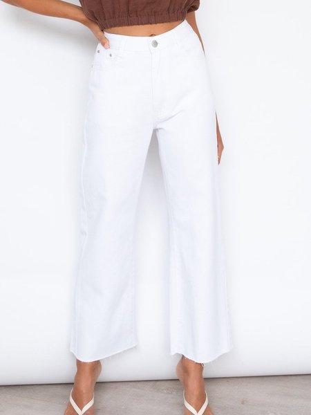 

Casual Cotton-Blend Pants, White, Pants
