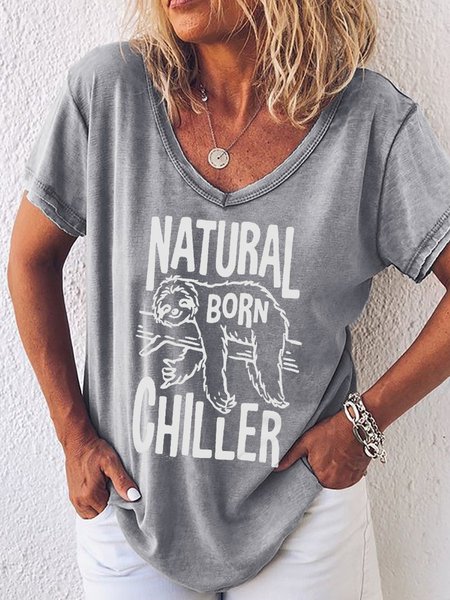 

Natural Born Chiller Women Tee, Gray, T-shirts