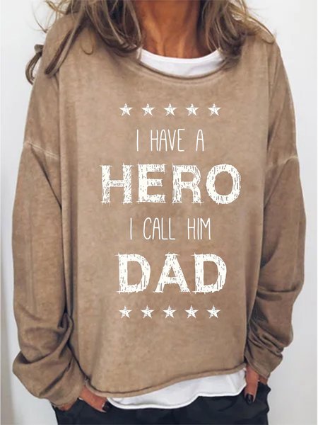 

Vintage Crew Neck Long Sleeve Tops, Khaki, Long sleeve tops