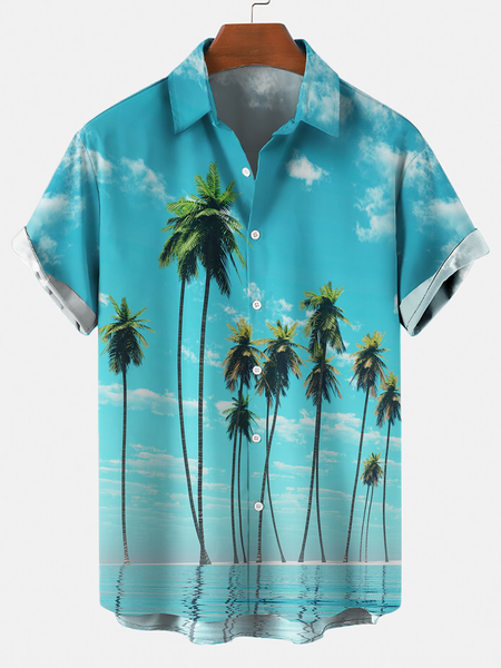 

Shirt Collar Vintage Shirts & Tops, As picture, Men's Floral shirt