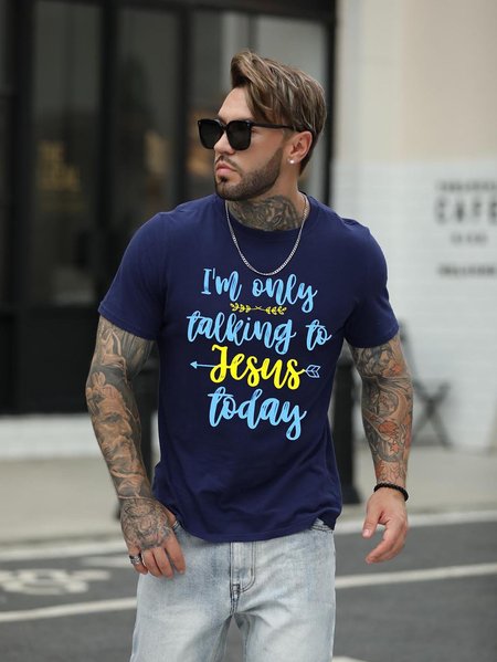 

I'm Only Talking To Jesus Today Tee, Deep blue, T-shirts