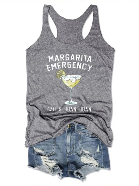 

Margarita Emergency Call 9-Juan-Juan Tank, Gray, Tank Tops