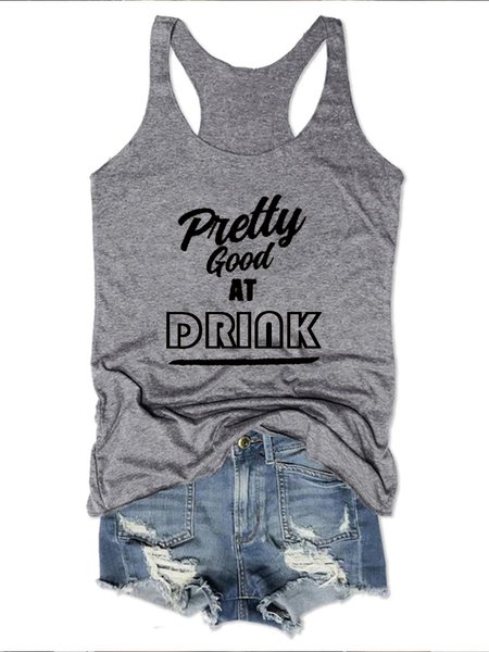 

Pretty Good At Drink Tank, Gray, Tank Tops
