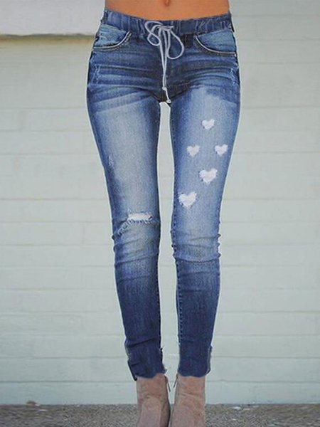

Casual everyday simple skinny jeans, Blue, Jeans