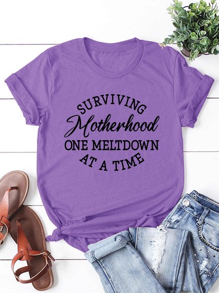 

Surviving Motherhood T-Shirt, Purple, T-shirts