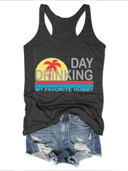

Day Drinking My Favorite Hobby Tank, Black, Tank Tops