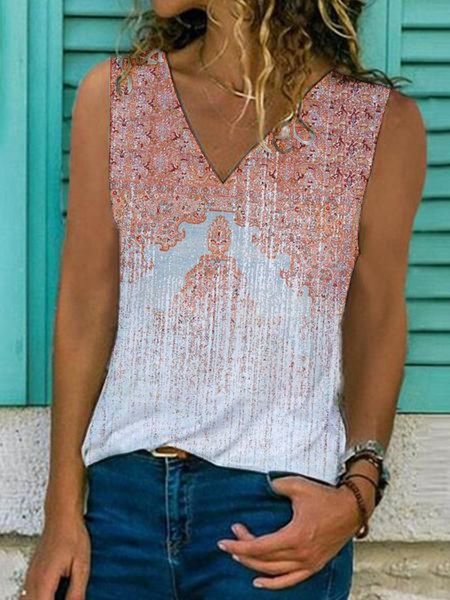 

Cotton-Blend Casual Vests, As picture, Tank Top