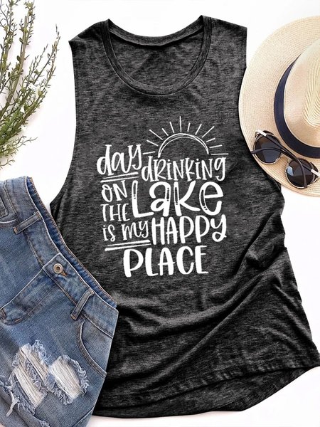 

Day Drinking On The Lake Women's Sleeveless Sweater, Black, T-shirts