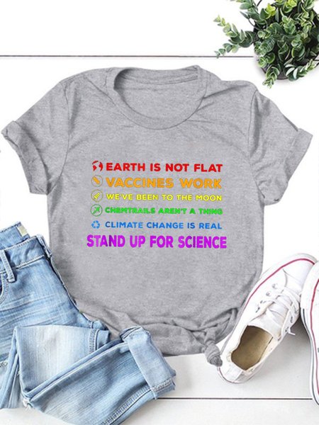 

Stand Up For Science Vaccinate Women T-Shirt, Gray, T-shirts