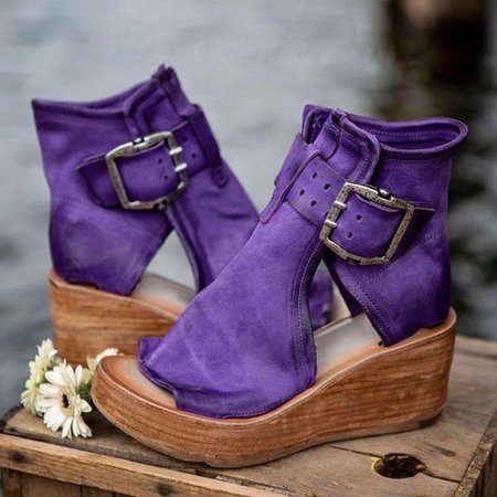 

Donna Retro E Vecchio Pelle microfibra Sandali, Viola, Sandals