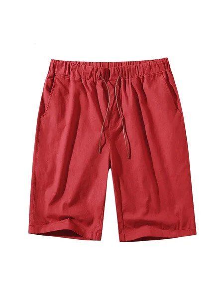

Casual Cotton-Blend Pants, Wine red, Men's shorts