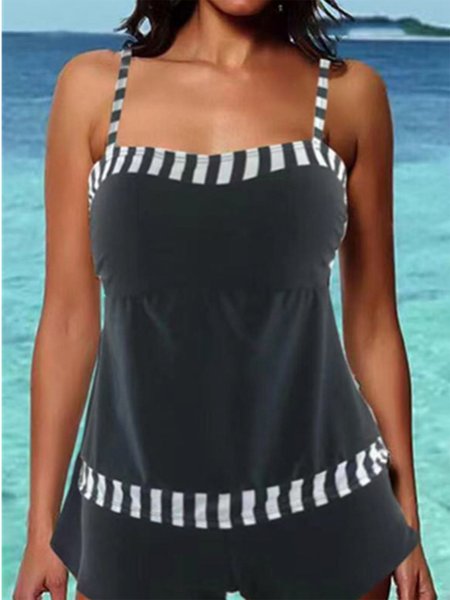 

Nuovo Europeo E Americano Diviso Costume Da Bagno Che Copre La Pancia Dimagrimento Nero E Bianco Cucitura Grande Taglia Diviso Due Pezzi Sexy Alta Vita Costume Da Bagno, Swimwear
