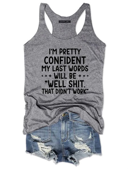 

My Last Words Tank Top, Gray, Tank Tops