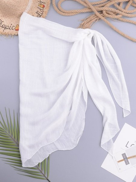

Allacciato Tinta Unita Mini Gonna, Bianco, Swimwear
