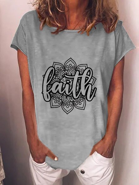 

Faith Mandala Women's Tee, Gray, T-shirts