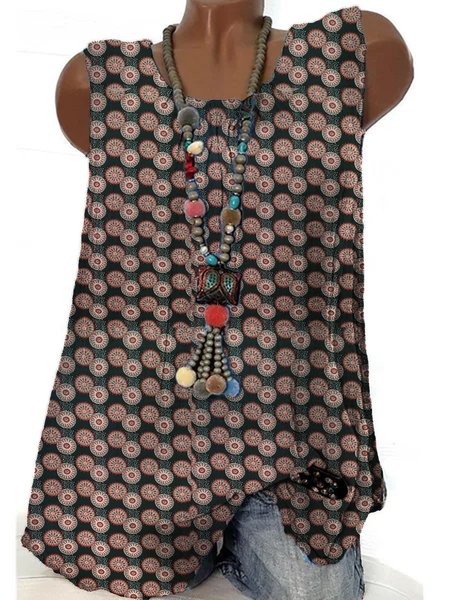 

Vintage Crew Neck Floral Tops, Color, Tanks & Camis