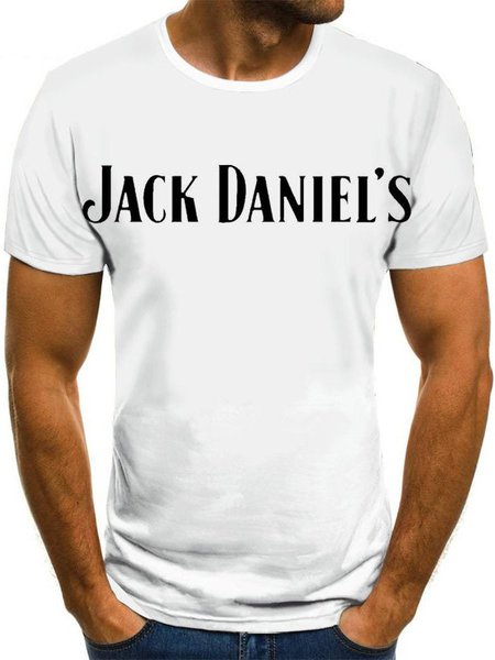 

Short Sleeve Crew Neck Casual Letter Shirts & Tops, White, T-Shirts