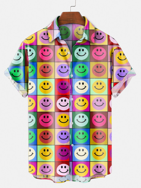 

Geometric Casual Shirts & Tops, Yellow, Short Sleeves Shirts