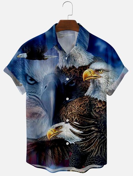 

Holiday Shirt Collar Shirts, As picture, Men's Floral shirt
