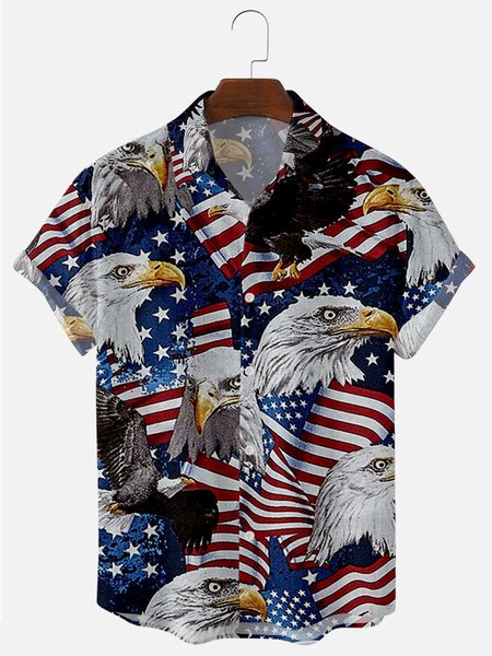 

Printed Animal Shirt Collar Shirts, Black, Men's shirts