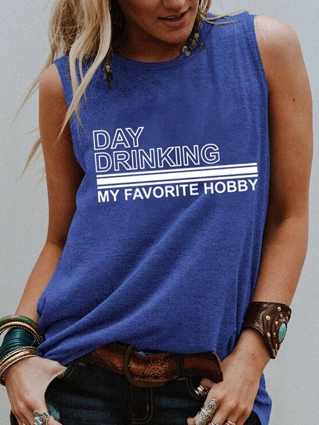 

Day Drinking My Favorite Hobby Tank, Light blue, Tank Tops