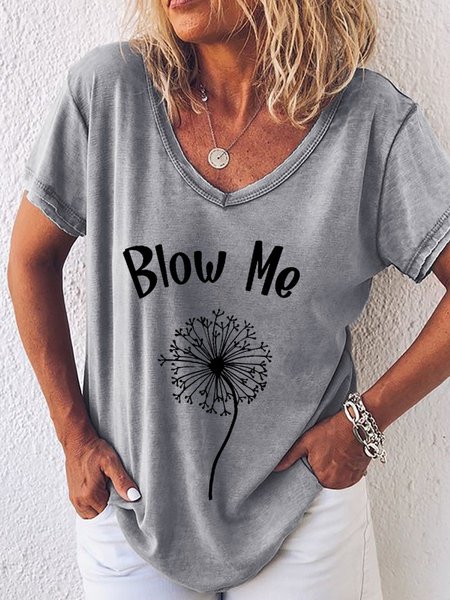 

Blow Me Dandelion Women Tee, Gray, T-shirts