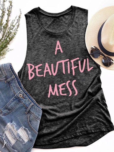

A Beautiful Mess Women Tee, Black, Tank Tops