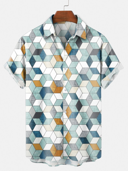 

Shirt Collar Shirts, Blue, Men's Floral shirt