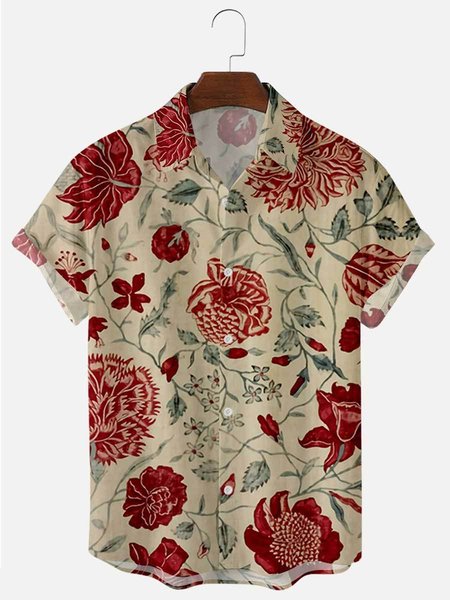

Regular Fit Short Sleeve Casual Shirt for Men, Color, Men's Floral shirt