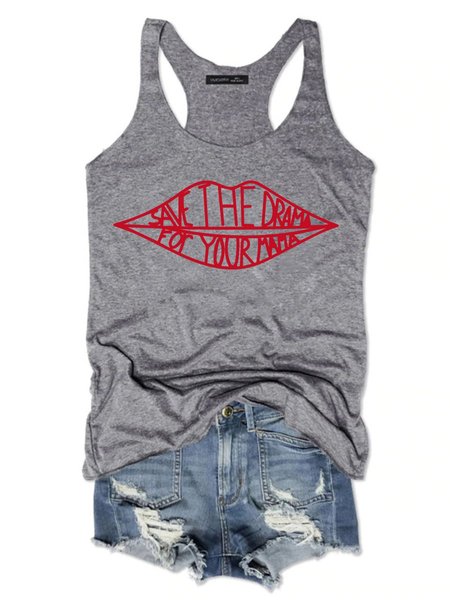 

Drama Women Tee, Gray, Tank Tops