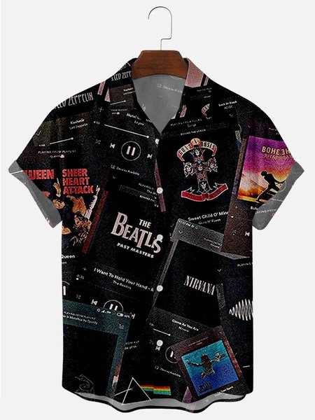 

Regular Fit Short Sleeve Casual Shirt for Men, Color1, Men's Floral shirt