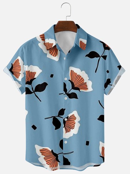 

Regular Fit Short Sleeve Casual Shirt for Men, Color1, Men's Floral shirt