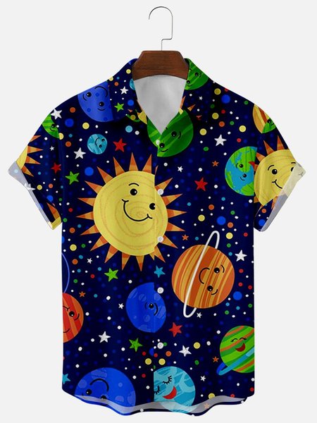 

Regular Fit Short Sleeve Casual Shirt for Men, Color1, Men's Floral shirt