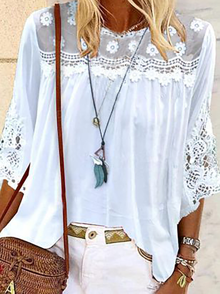 

Bohemian Casuale Camicie & Top, Bianco, T-Shirts