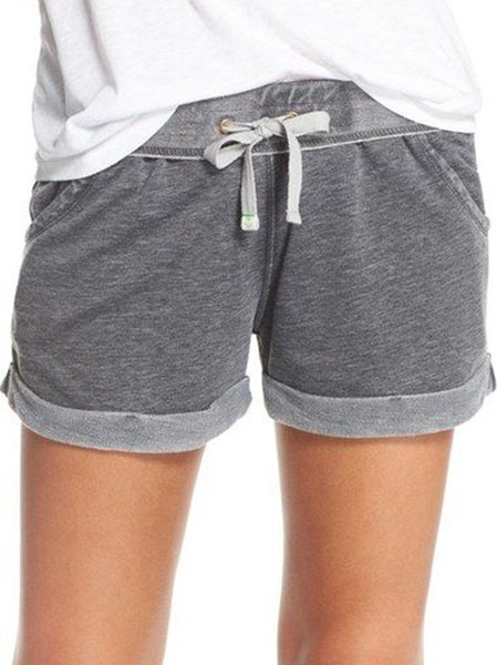 

Solido Casuale Tasche Pantaloni, Grigio, Pants